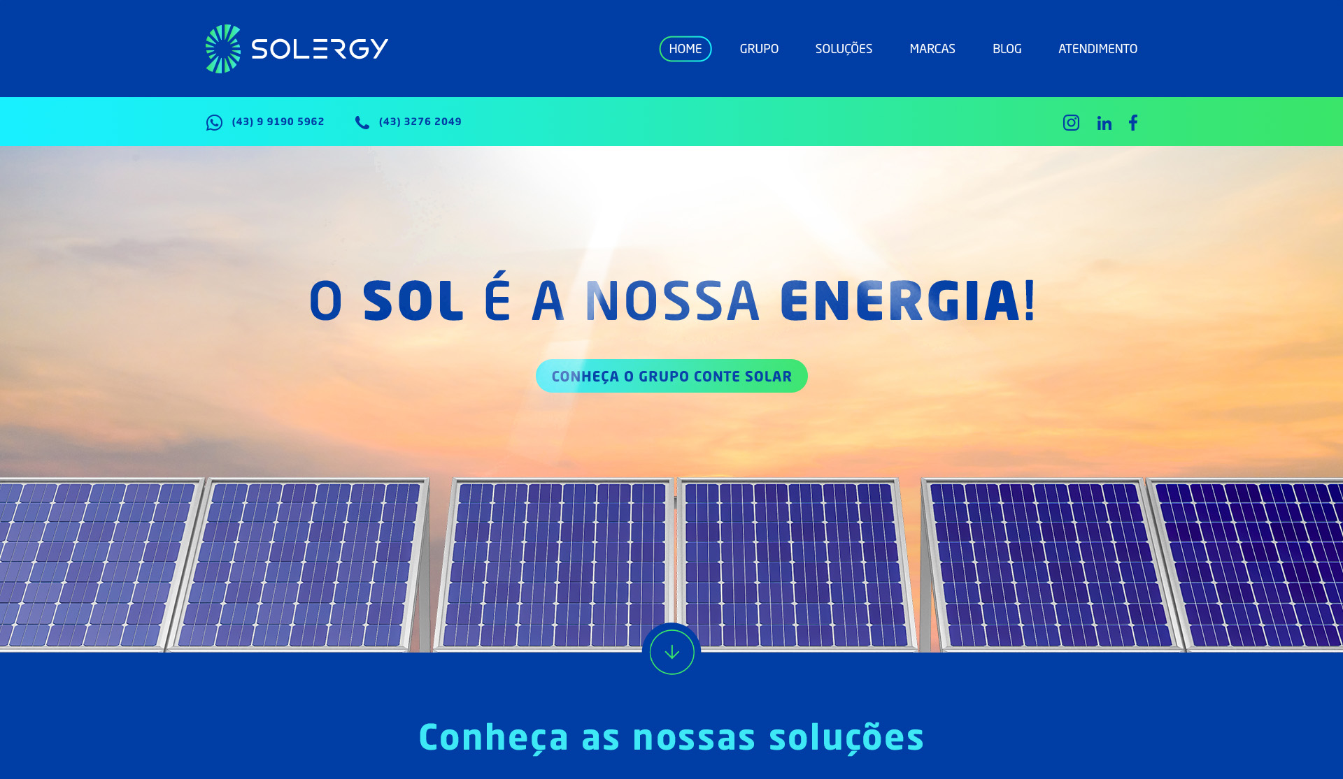 Solergy Energia Solar projeto Website